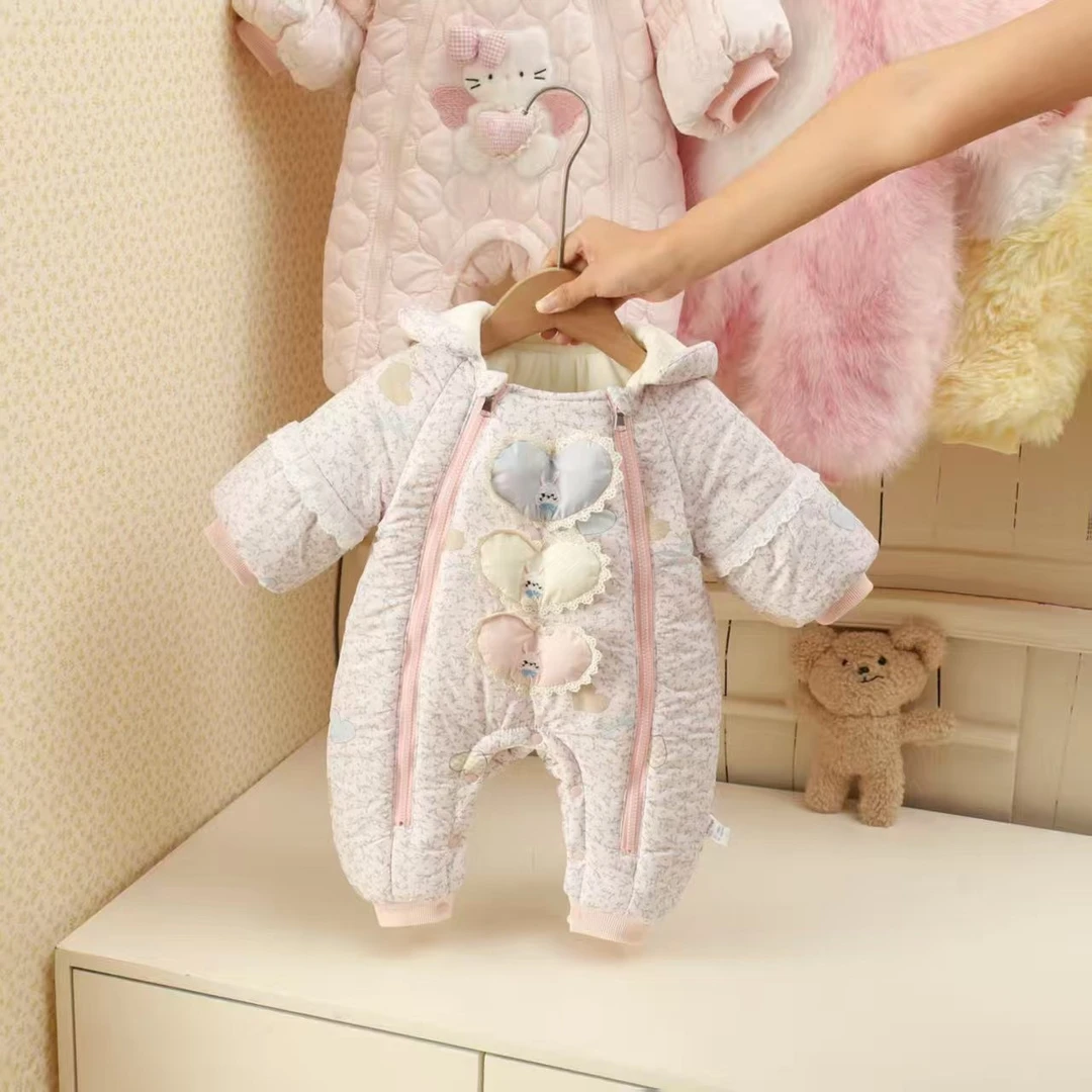 卡通风卡通A类长爬款女爬服哈衣新生婴女宝冬装幼儿