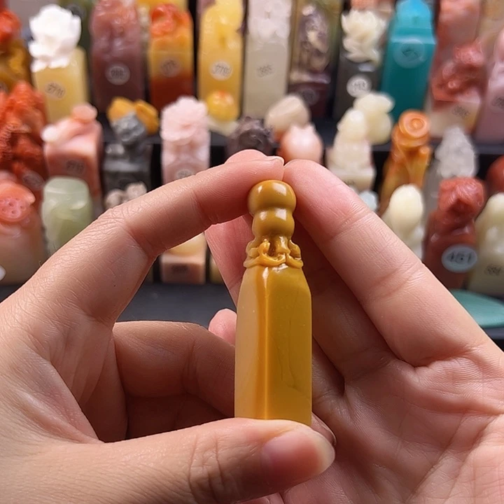老挝石印石手工定制1.3厘米，葫芦，包刻字