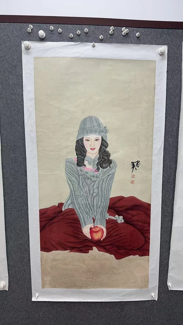 8平尺-大尺幅-HJY-毛衣少女-聚福书画院-粉丝福利