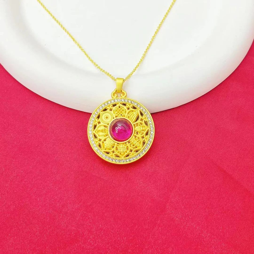 【传杰专属】高端珠宝红宝石培育八宝罗盘吊坠（标配证书）K530