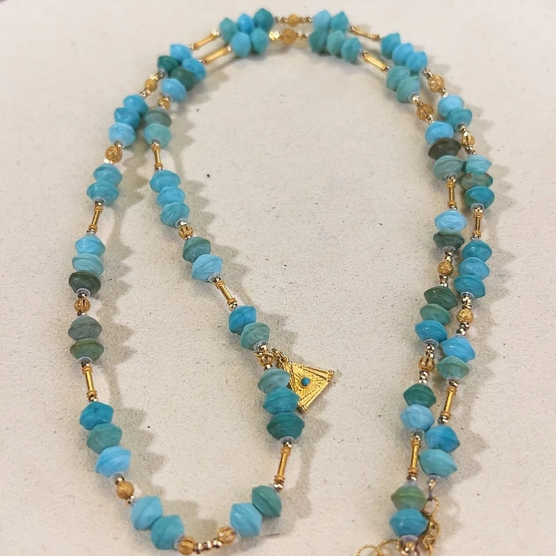 绿松石项链18K金镶嵌项链