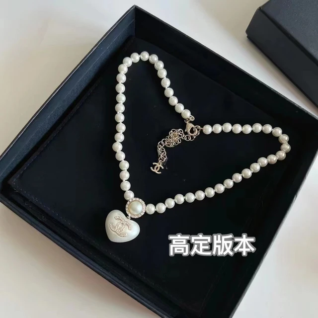 新疆西藏包邮小香风白色爱心珍珠温柔经典百搭高版本实拍精致气质