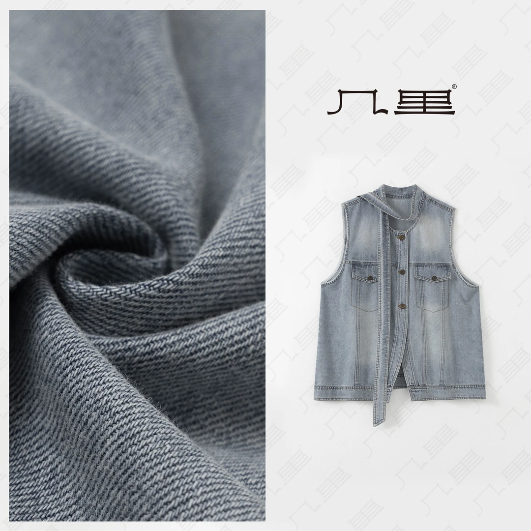 几里与麻【港式复古】慵懒感做旧牛仔马夹 衣长60 胸围110 2042352