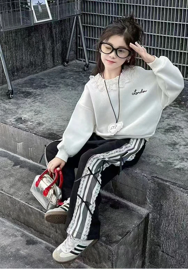 325哈哈家2025女童潮流新款休闲ins卫衣裤子两件套