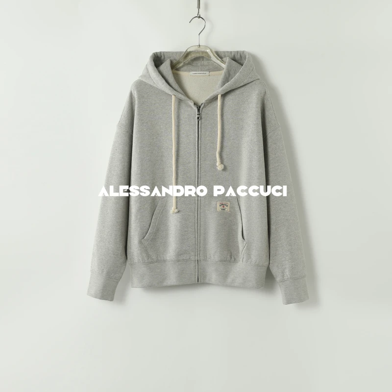 AP洛哥53001WT【街头】1OO棉连帽抽绳拉链百搭休闲卫衣外套2024秋