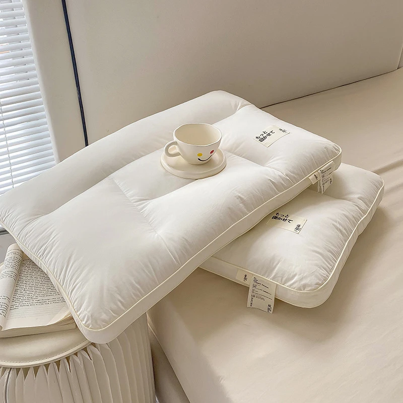 无荧光分区护颈枕护颈椎助睡眠a类生态抑菌枕头一对家用枕芯