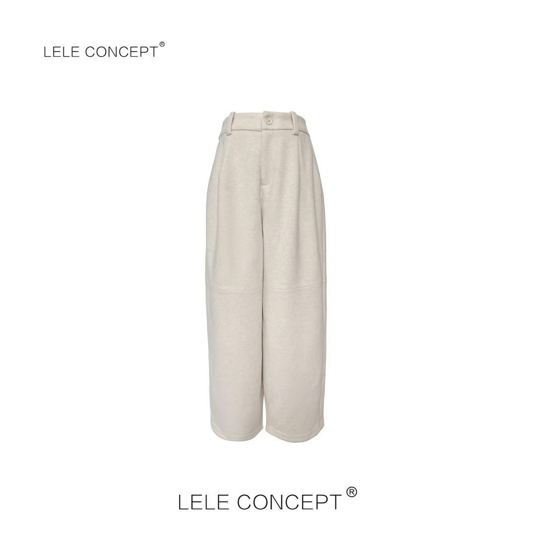 LELE CONCEPT丨「丽」时尚质感休闲风后松紧腰两色吊裆裤FK25C0004W
