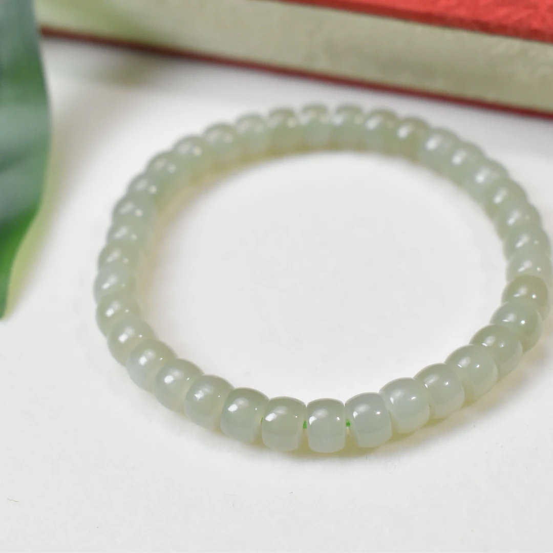 【睿泽鉴宝】和田玉晴水直切手串 6*4 JAN0010