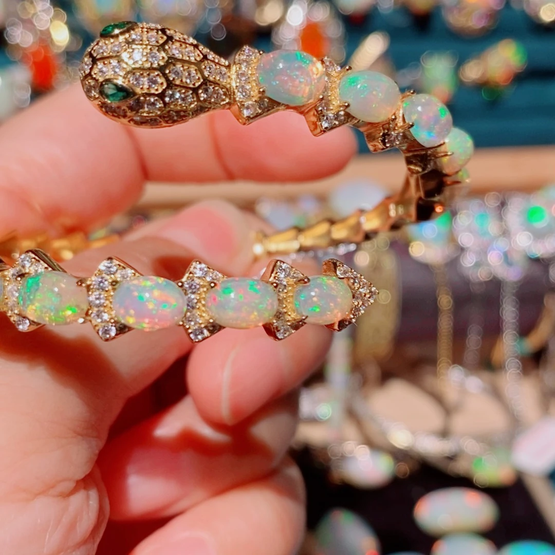 欧泊银S925镶嵌手镯