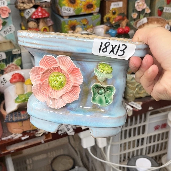 紫砂花盆粗陶材质多肉花盆