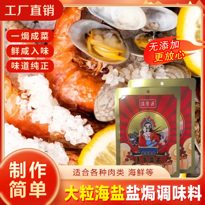 大粒海盐盐焗调味料500g海鲜海盐调味料香料粗盐盐焗专用料家庭用
