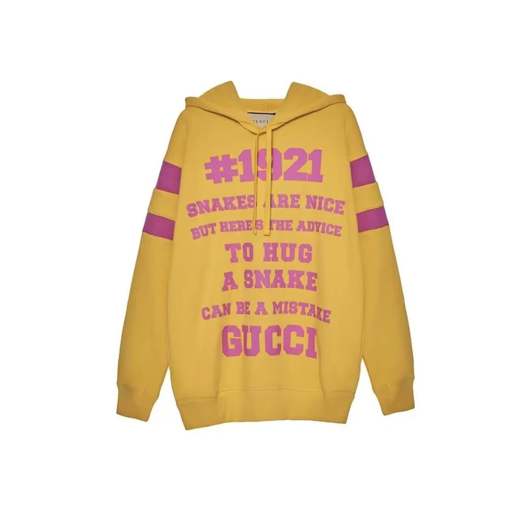 未使用 GUCCI/古驰 印花logo宽松套头连帽卫衣