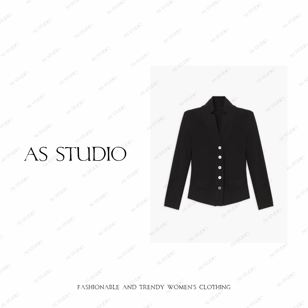 【AS小立领】25新高级螺纹针织工艺棉修身显瘦上衣AS25QDS02150