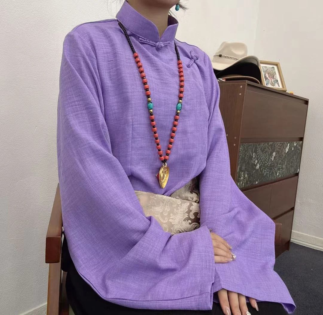 女士藏式藏族藏装女士衬衣时尚休闲百搭宽松
