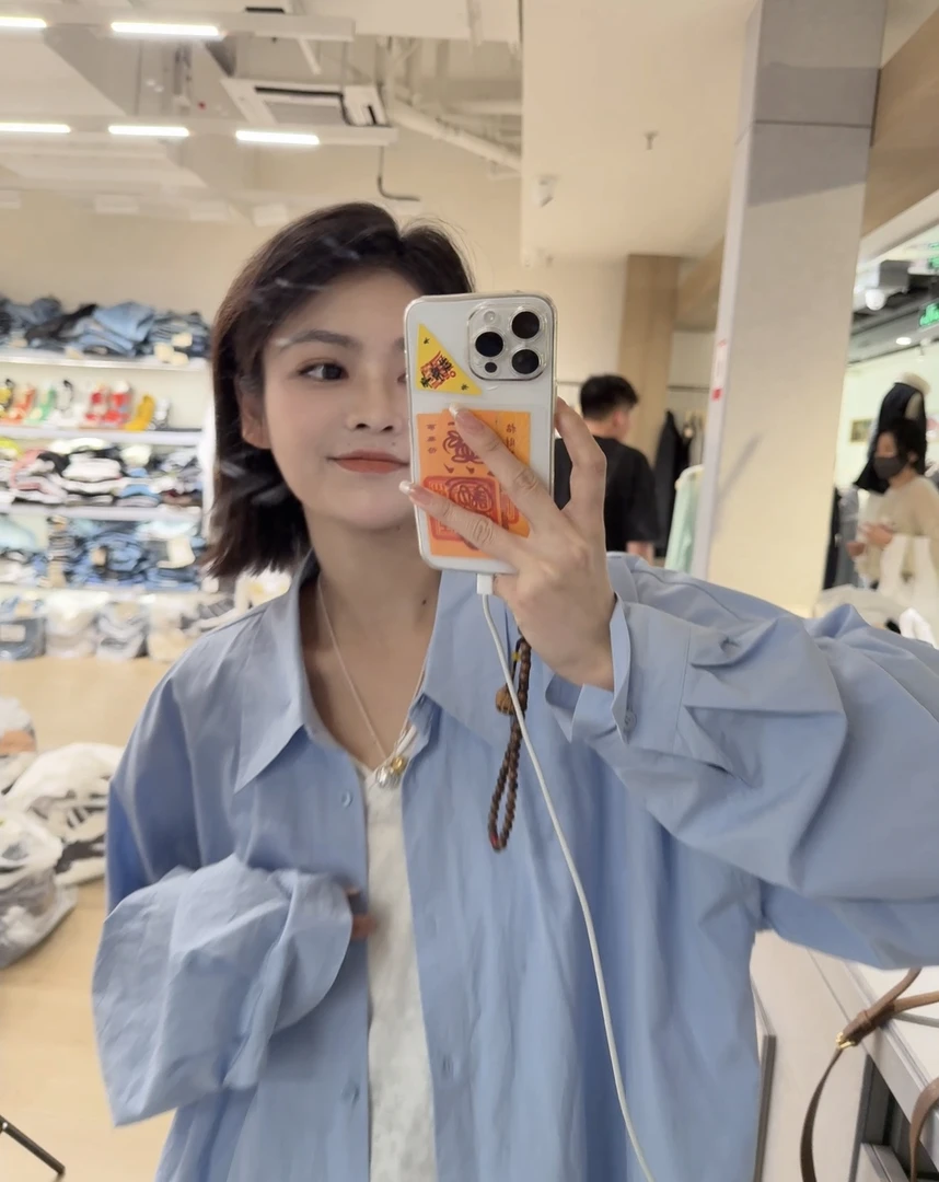 Az LongQuan 小标铁扣衬衫 设计师新款百搭休闲衬衫 g3513