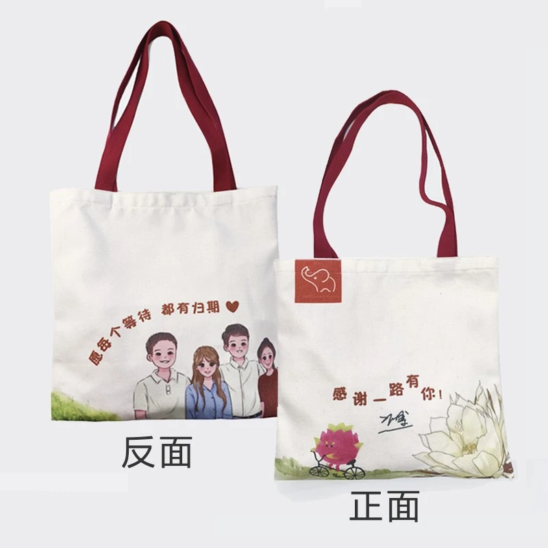 邓博专属定制 单肩帆布包ins手提白色帆布包