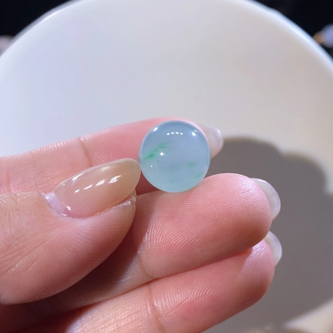 翡翠未镶嵌吊坠(不含链)翡翠冰蓝飘绿珠卡13.2