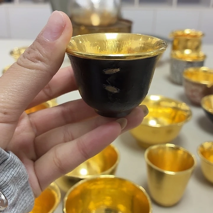 21李小鹤铁包金足金克铃铛杯35毫升