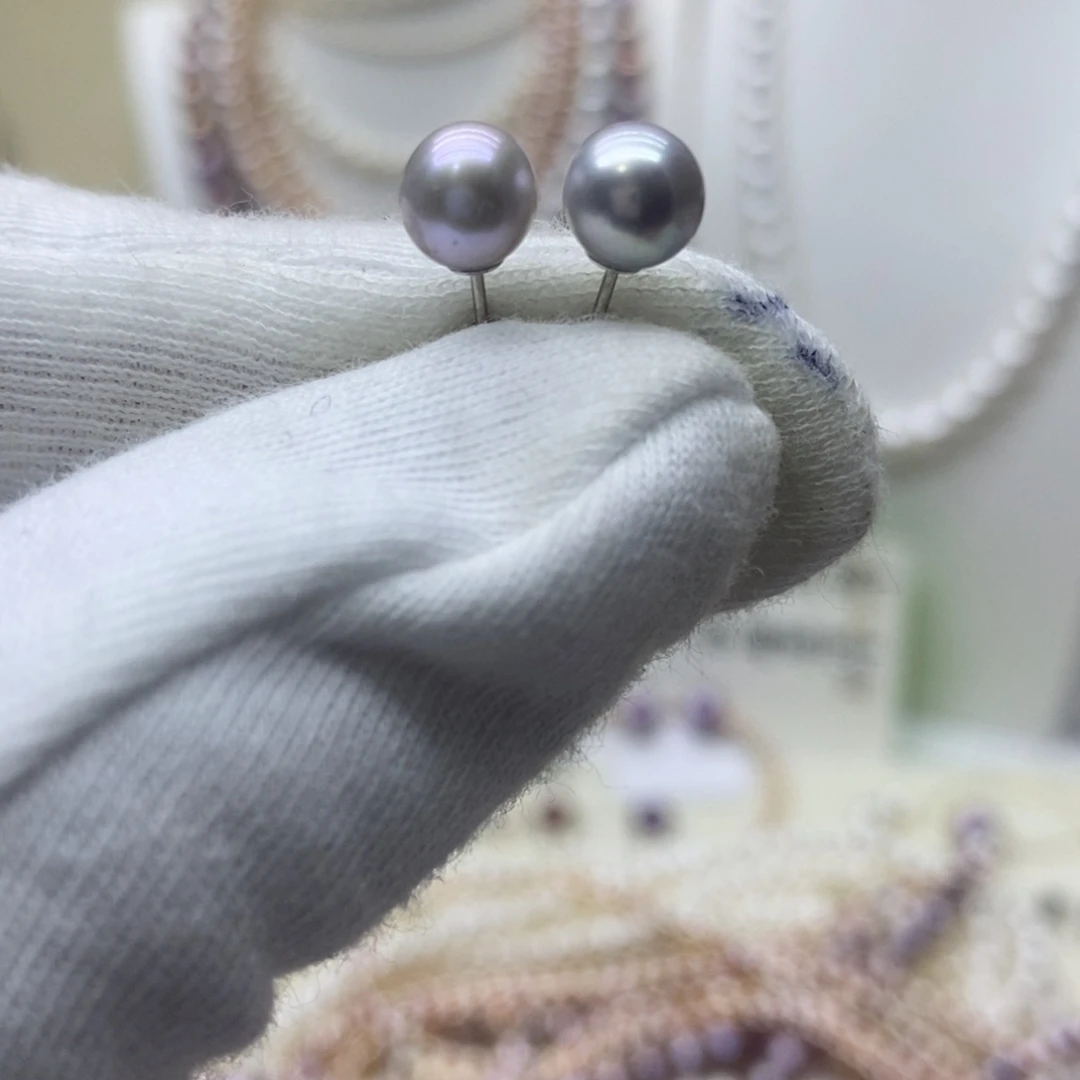 淡水珍珠耳饰银S925镶嵌