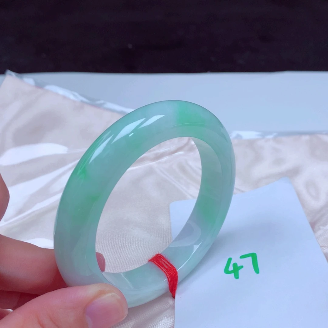 未镶嵌手镯翡翠缅甸天然A货翡翠手镯53.8