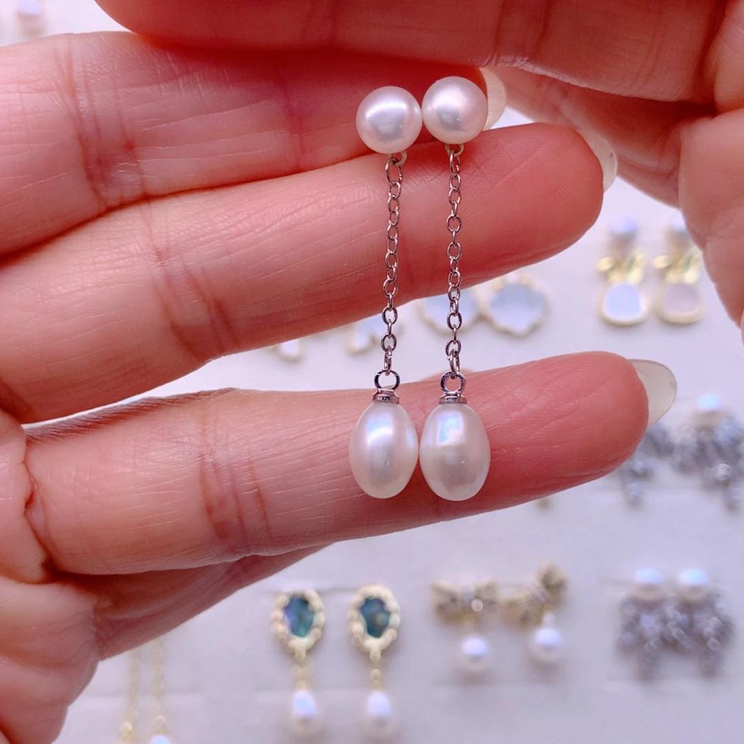 耳饰合金淡水珍珠