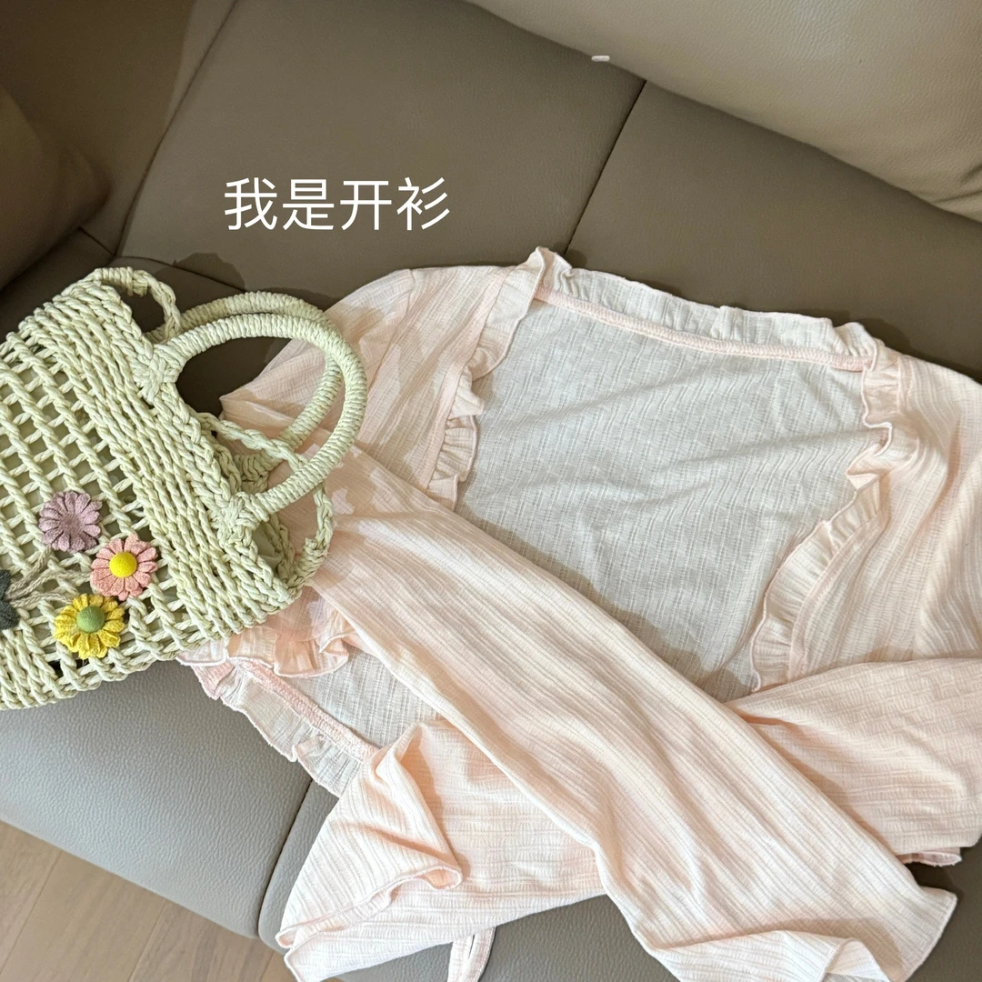 瑞茜·威瑟斯夏季甜美薄款百搭舒适长袖开衫R3396-2W