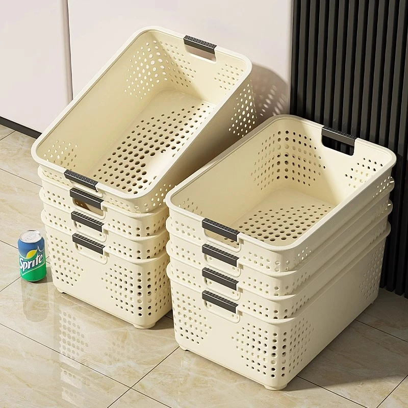 优勤杂物收纳筐玩具整理盒家用厨房储物篮子塑料筐桌面零食收纳箱