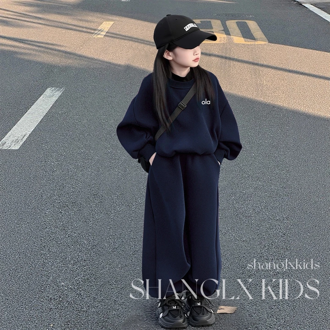 女童超好看韩系秋装秋装搭配一整套儿童卫衣套装童装女装大童洋气