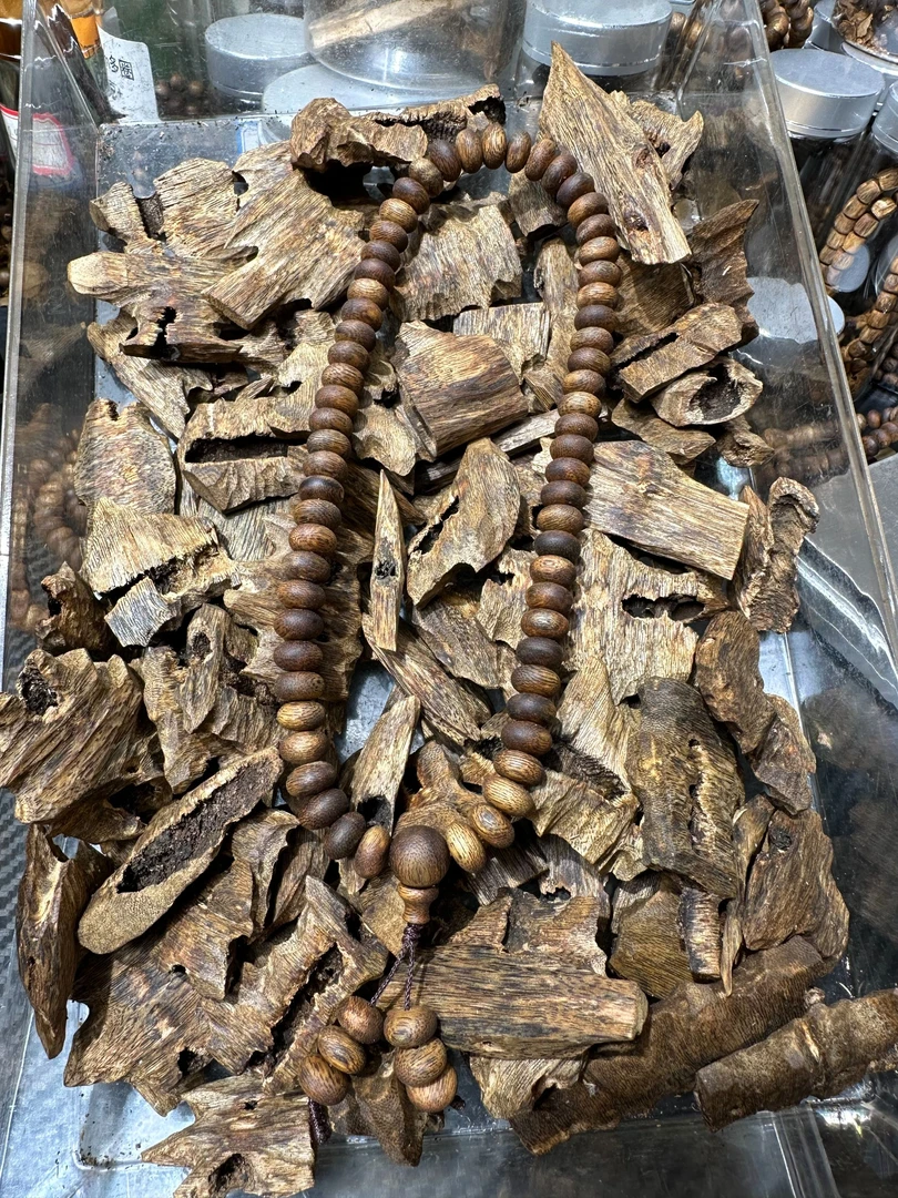 沉香海南老料红油算盘珠双圈手持珠10mm清凉花香99沉