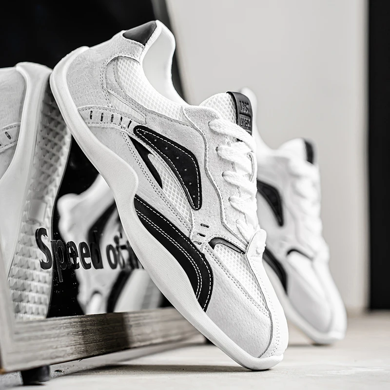 时尚软底休闲鞋潮鞋低帮拼色透气系带春夏季新款日常百搭防滑男鞋