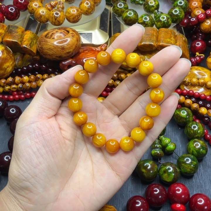 松木琥珀木文玩手串