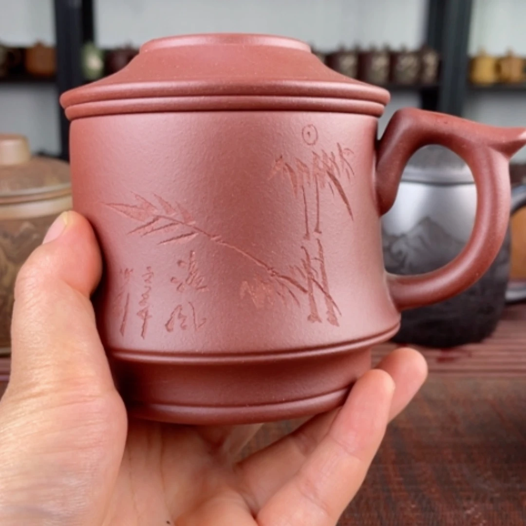 【闪购商品】茶杯紫砂宜兴原矿紫砂盖杯