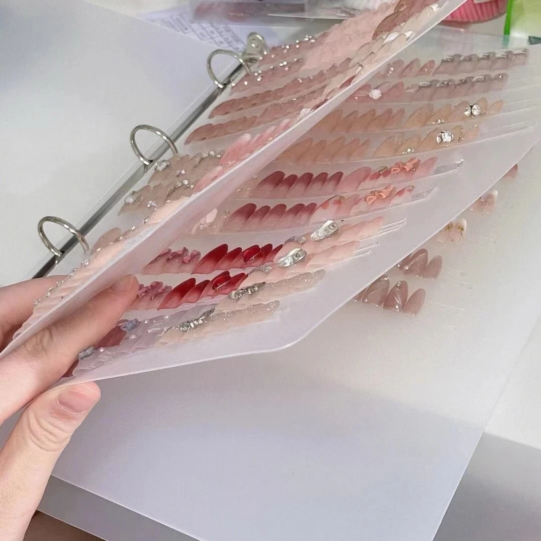 日式美甲作品收纳册贴纸磨砂收纳册成品展示板简约风大号无痕工具