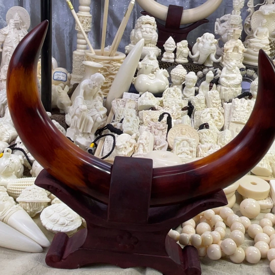 好***人新骨瓷猛犸对子牙尖