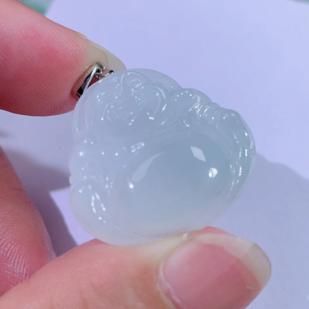 翡翠银S925镶嵌颈饰佛公