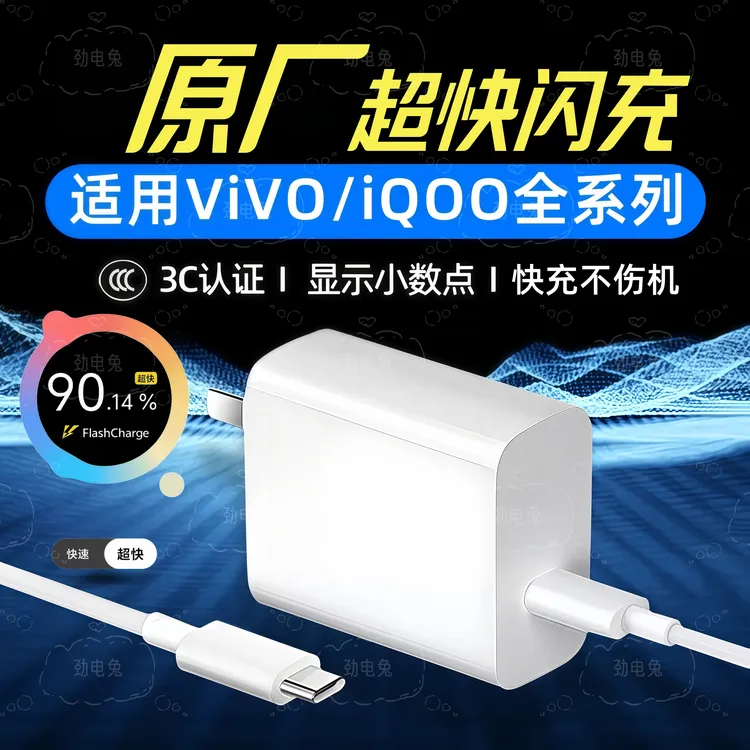 适用于120w充电器iqoo充电器手机vivo快速充电器加长快充原装闪充