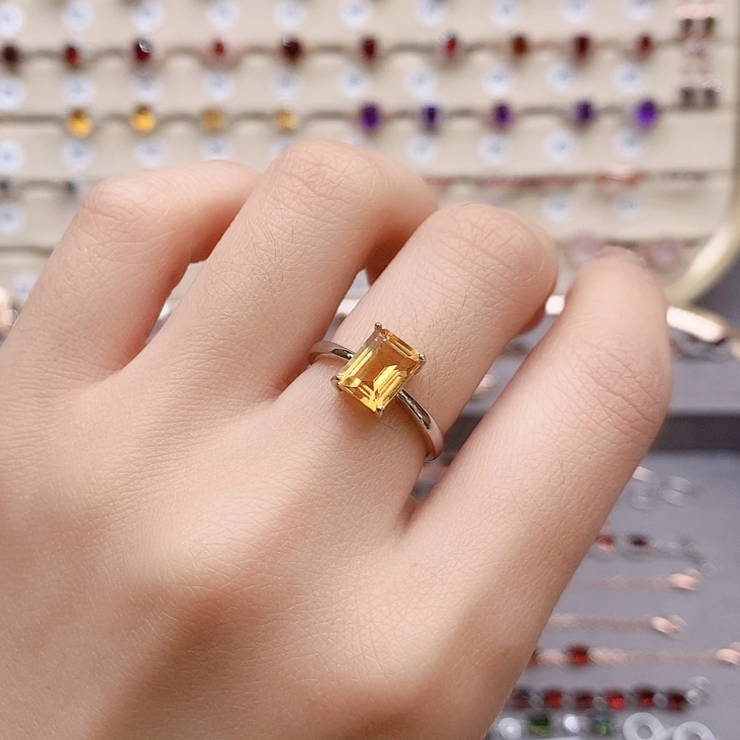 水晶戒指银S925镶嵌戒指