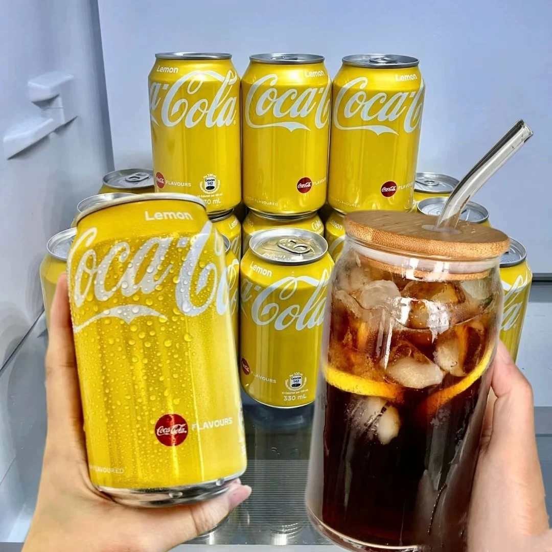 香港柠檬味可口可乐易拉罐装330ML进口网红碳酸无糖饮料夏天解暑