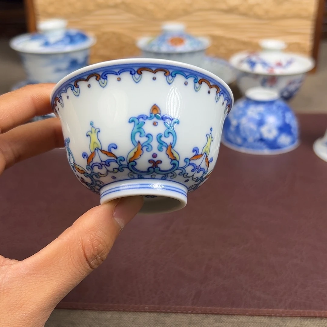 杯子景德镇陶瓷缠枝如意杯