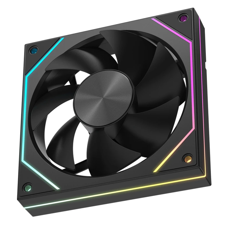 亿科贝拉棱镜7Pro机箱风扇CD纹流影光带PWM温控12CM神光同步ARGB