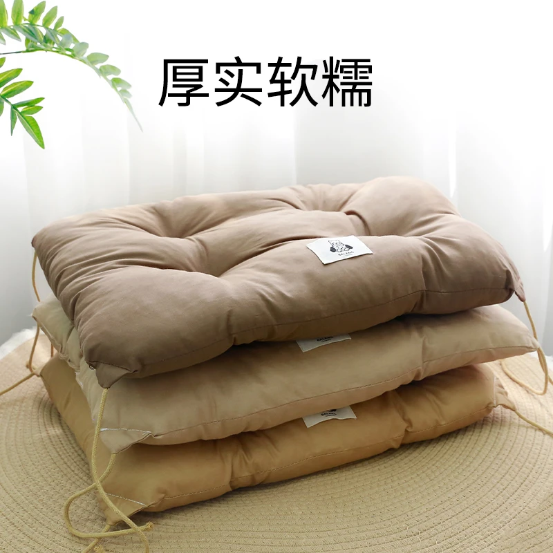 新款宠物四季通用棉质美拉德可系带软糯深睡眠垫