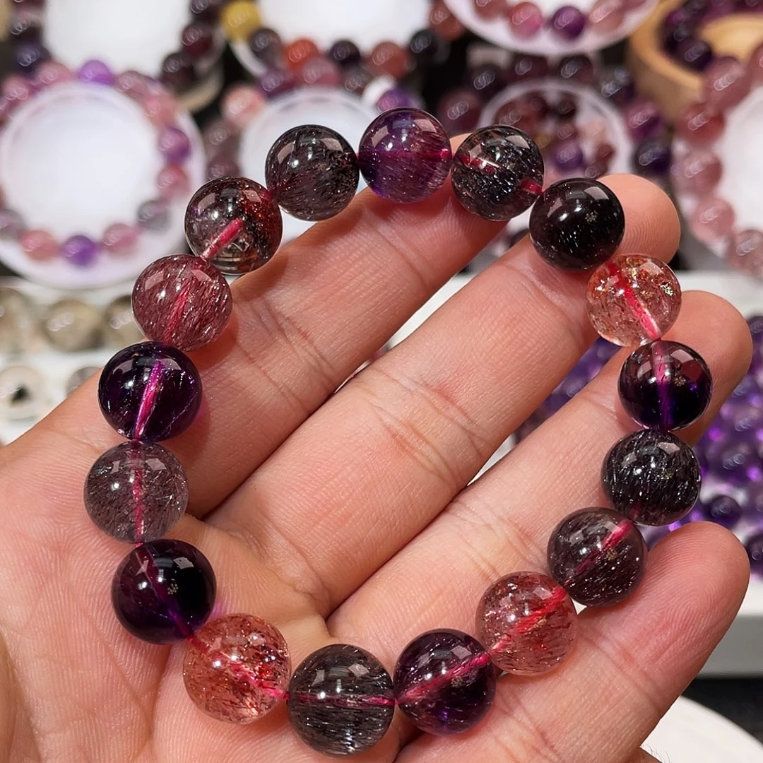 水晶未镶嵌手链黑加仑12.3