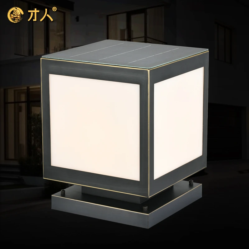 太阳能户外全鲷柱头灯防水设计适用于花园别墅大门围墙柱子家用