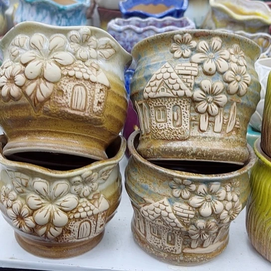 多肉绿植陶瓷花盆9.9包邮，有孔