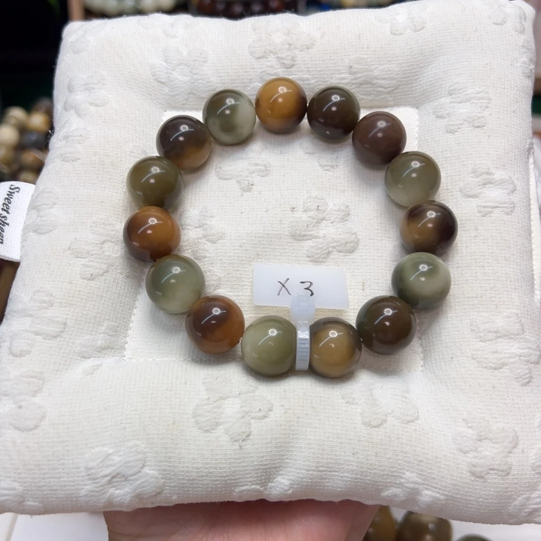 菩提根/象牙果手串卡15圆珠玉化皮蛋瑕疵