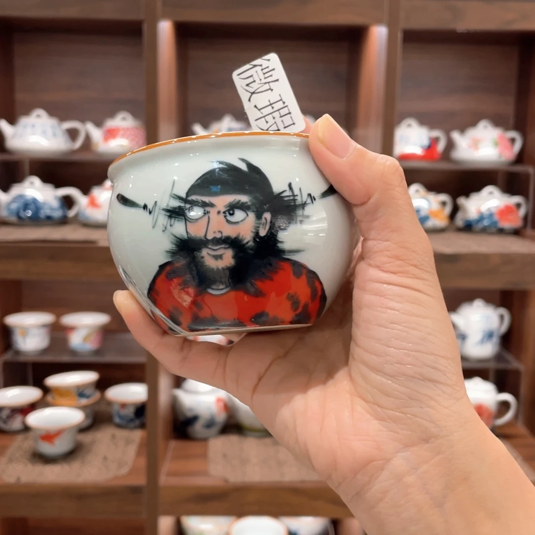 釉下手绘茶具微瑕