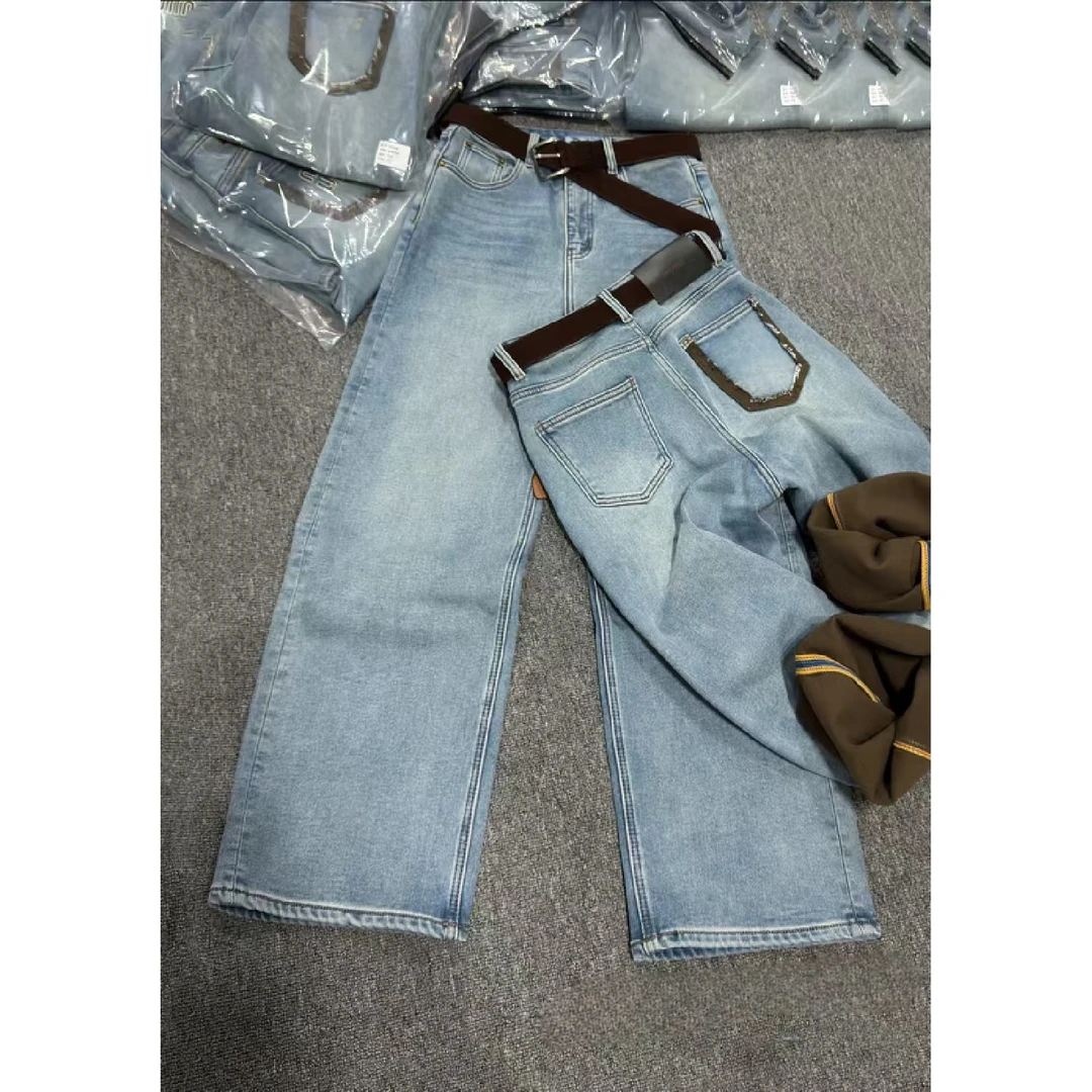 晶姐-6039欧货女装秋季简约韩版网红春秋洋气时尚百搭牛仔裤