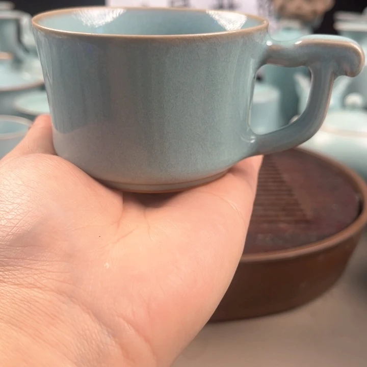 纯原矿汝瓷玛瑙入釉咖啡杯