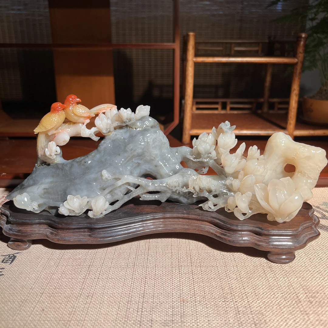 鹊上枝头精品寿山石摆件