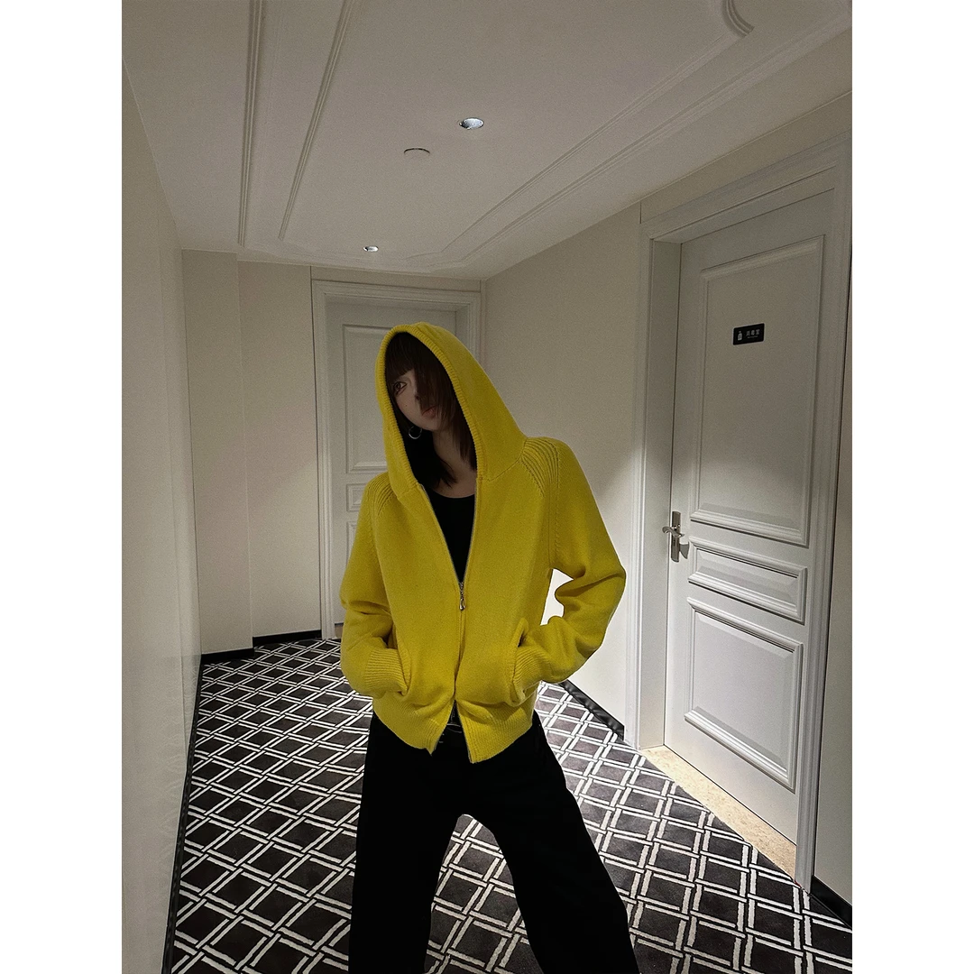 嘉仪【奶呼呼】茧型口袋开衫毛衣